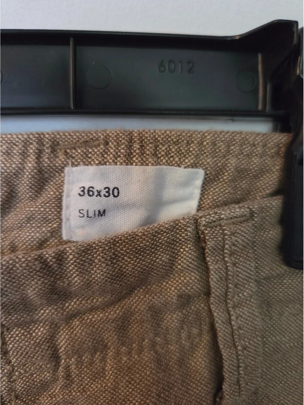 GAP Mens Linen Cotton Pants 36x30 Slim Fit Brown Tan Chino Casual